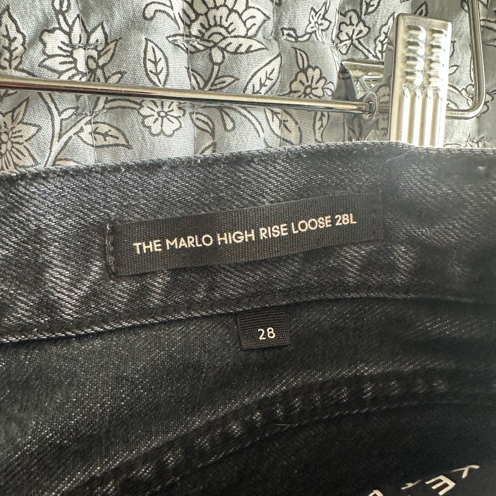 Denim Forum Marlo High Rise Loose Black Jeans - Picture 4 of 4